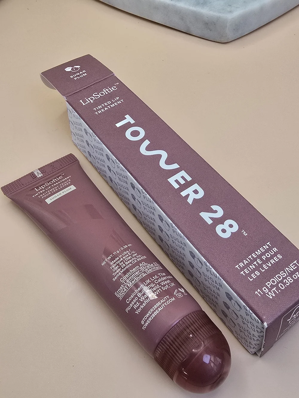 Tower 28 LipSoftie Tinted Lip Treatment — Sugar Plum Mauve Pink